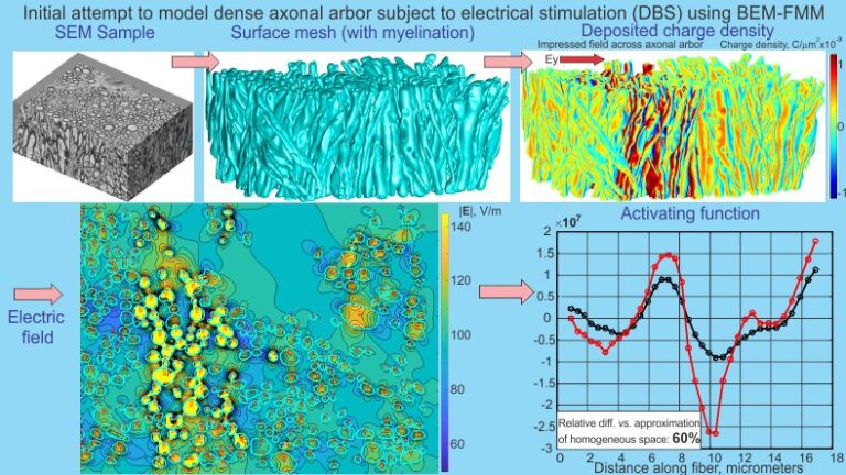Estimations of Charge Deposition onto Convoluted Axon Surfaces within Extracellular Electric Fields
