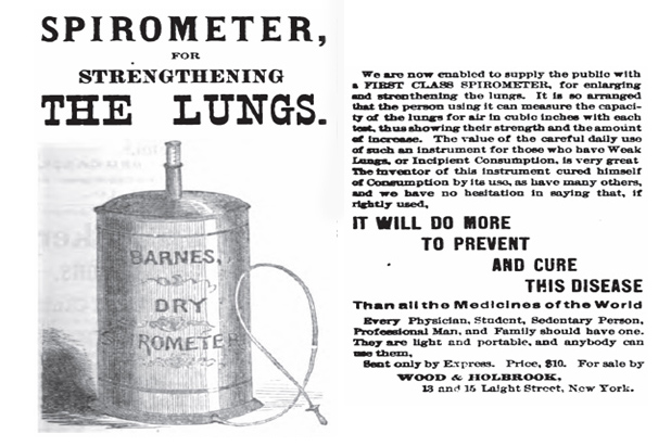 Figure 11: A.P. Barnes’ spirometer advertisement from The Herald of Health, Jan. 1875, p. 93.