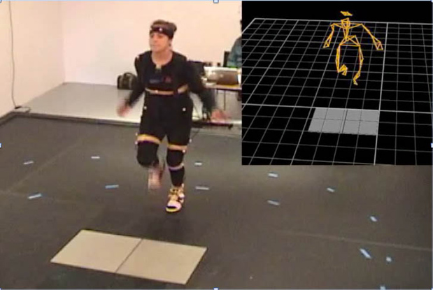 In Dr. Shaw Bronner’s motion capture lab, a hip-hop dancer’s movements are digitally reconstructed.