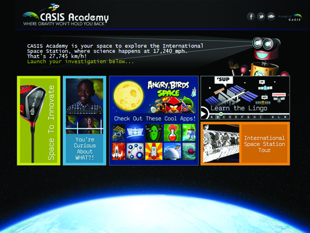 The CASIS Academy Web site is designed to engage students in science learning and inquiry. (Photo courtesy of CASIS.)
