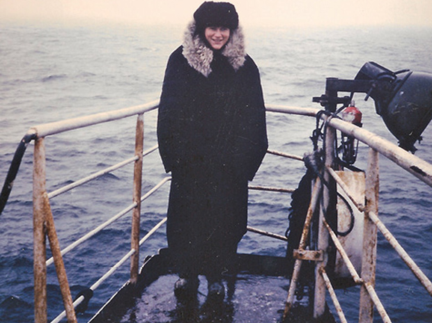 Dr. Barbara Oakley on the Soviet trawler “Tigil” in 1981. Compartmentalization of knowledge in the Soviet Union contributed heavily to the government’s ultimate collapse. (Photo courtesy of Dr. Barbara Oakley.)