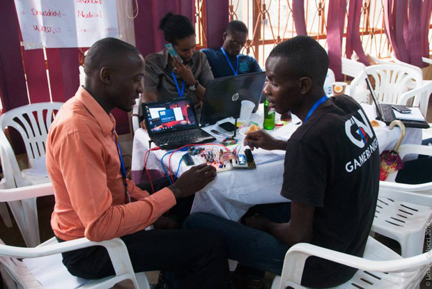 Hackathon team at 2014 MedTech hackathon in Mbarara, Uganda (photo credit Lina A. Colucci)