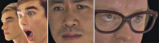 Figure 3: The faces from the Face Simulator project. (Photos courtesy of the Laboratory for Animate Technologies.)