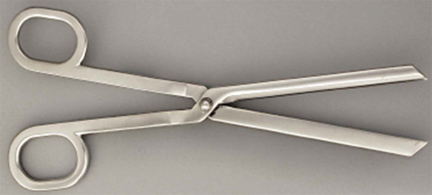 Figure 8: A pair of surgical scissors used in the circumcision of boys [23]. (Photo courtesy of Fuat Sezgin.)