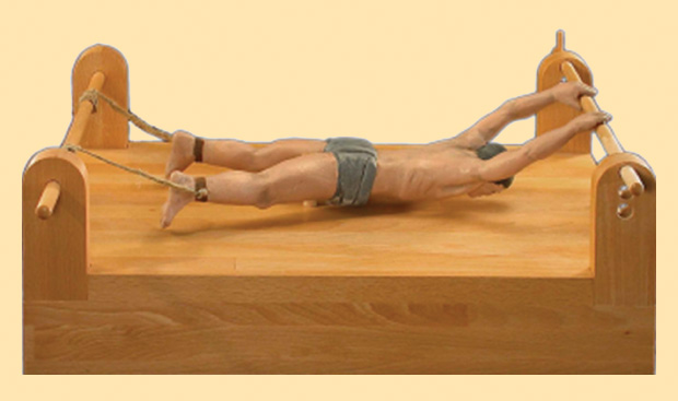 Figure 13: Al-Zahrawi invented a wooden orthopedic bench (reducing table) for extending limbs in the treatment of dislocations of the dorsal vertebrae and limb fractures. (Photo courtesy of Fuat Sezgin.)