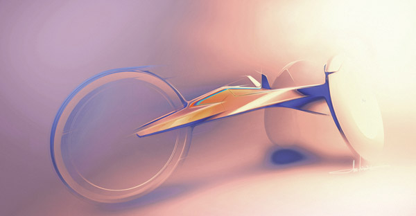 A concept sketch of the BMW racing wheelchair. (Image courtesy of BMW of North America.)