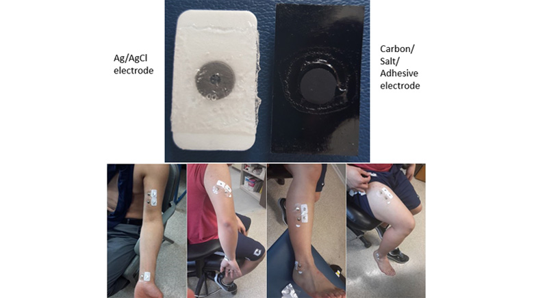Assessment of Carbon/Salt/Adhesive Electrodes for Surface Electromyography Measurements