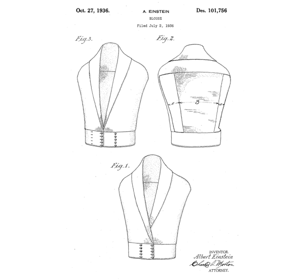 Figure 1: Figures taken from Albert Einstein’s patent filing to cover a new type of blouse.