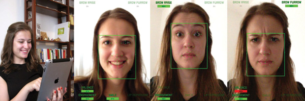 Figure 3: The machine-learning software searches for different facial expressions to determine emotions. (Photos courtesy of Affectiva.)