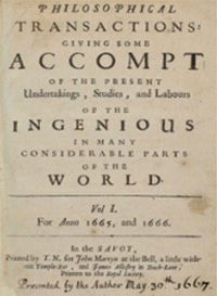 Figure 2: The cover of volume I, 1665 and 1666, of the Philosophical Transactions [14].