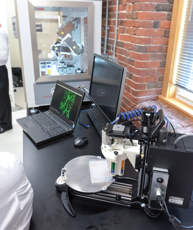 Figure 4: A 3-D printer setup at the ARMI headquarters. The project aims to develop methods for 3-D printing of biological tissues and, eventually, of whole organs. (Photo courtesy of ARMI.)
