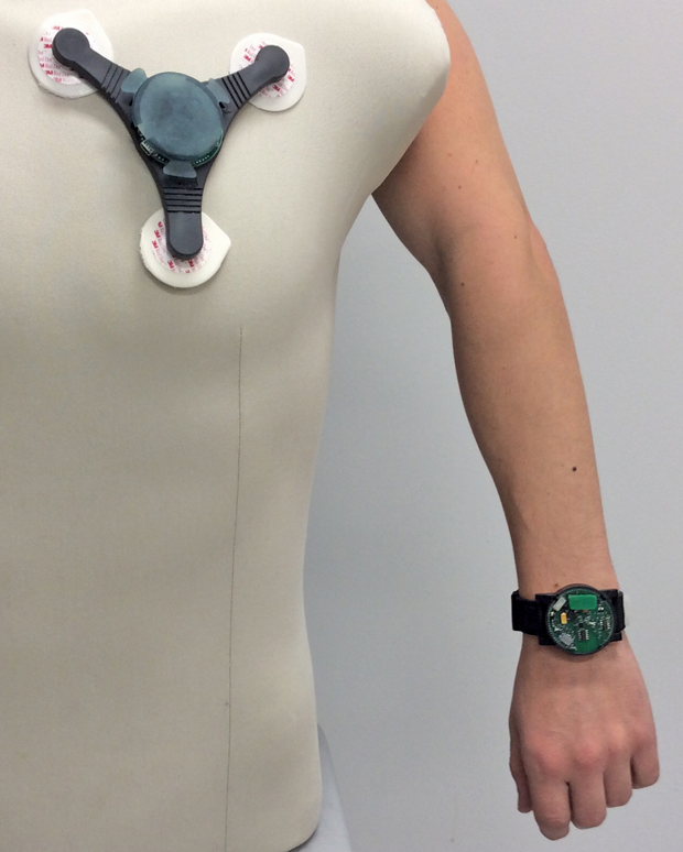 Figure 5: A prototype for a patch that can track environmental and health factors for patients with asthma. (Photo courtesy of Alper Bozkurt.)