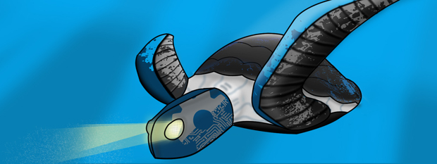 Figure 8: A conceptual illustration of Rebecca Kramer-Bottiglio’s turtle- and tortoise-inspired morphing limb robot, the biomimetic unmanned, untethered vehicle. (Illustration by Alex Bottiglio and courtesy of Rebecca Kramer-Bottiglio.)