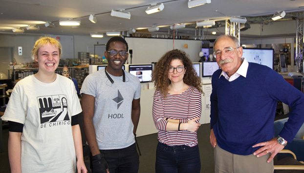 Andrew Lippman, senior research scientist at MIT, with student members of his research group 